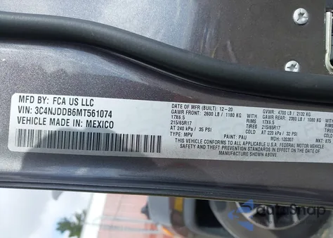 2021 Jeep Compass Trailhawk 4X4 from USA, damaged, VIN 3C4NJDDB6MT561074